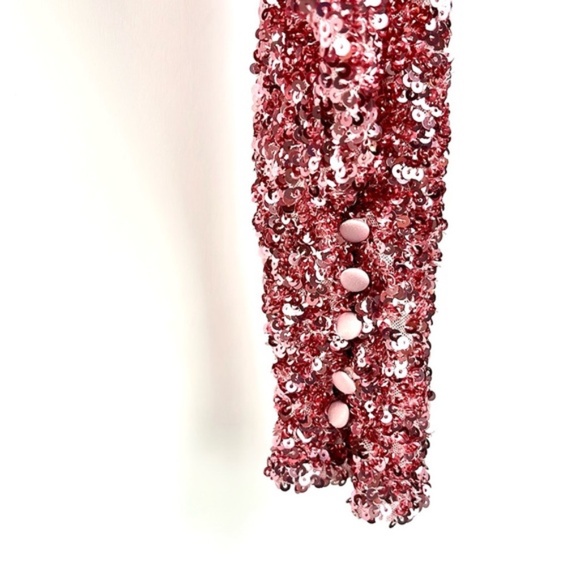 ROTATE Birger Christensen Aurelia Rapture Rose Sequin-Embellished Top - Picture 7 of 13